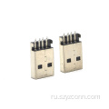 USB-разъемы Штекер Черный Пластик